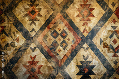 Tribal-inspired pattern background in earthy tones.
