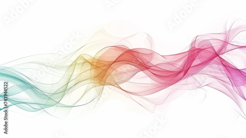 white background with abstract rainbow colors waves, lines, smoke, alcohol ink