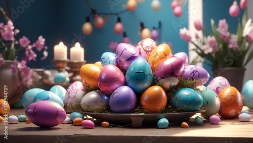 Easter decorative eggs arrangement 