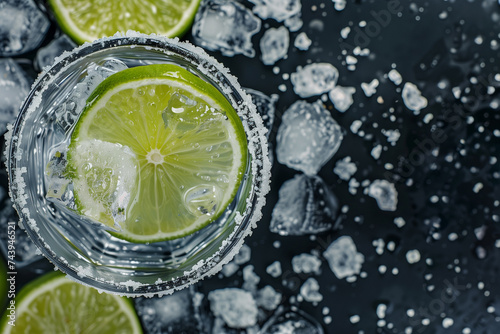 Delicious Margarita with Lime and Tequila: Perfect Mexican Drink Photo