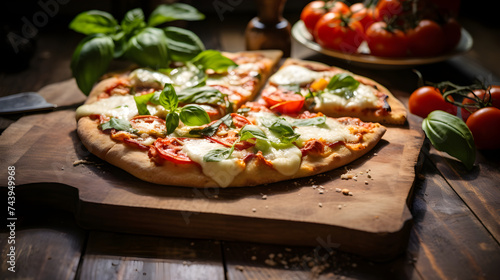 Delicious Gluten-Free Margherita Pizza on Rustic Wooden Table