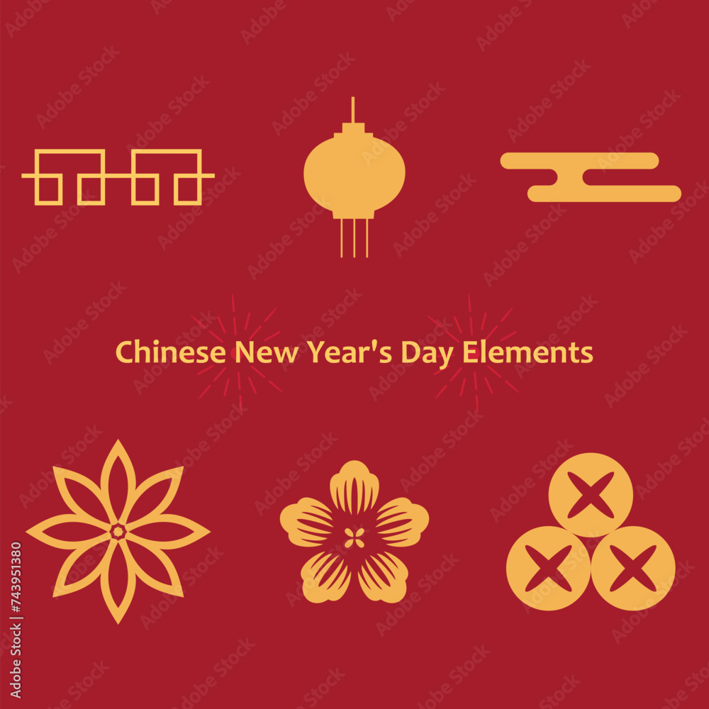 Naklejka premium Chinese New Year element design