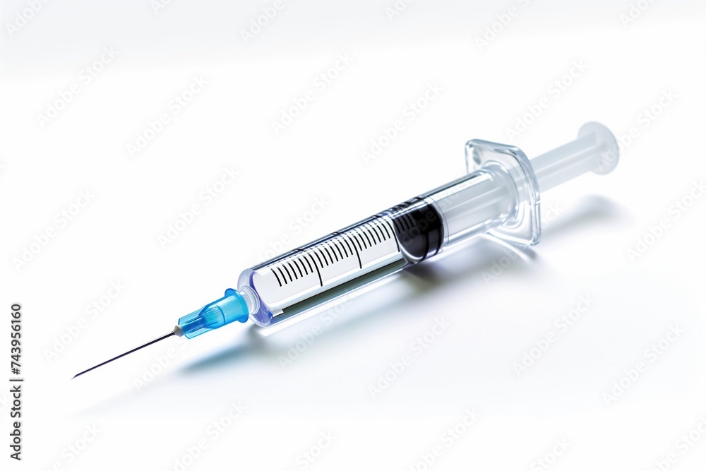 Syringe closeup isolated on white background Syringe closeup isolated on white background