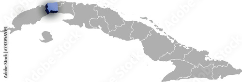 ARTEMISA province of CUBA 3d isometric map