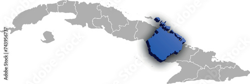 CAMAGUEY province of CUBA 3d isometric map