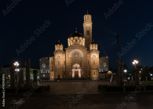 The Temple of Christ the saviour at Banja Luka at night