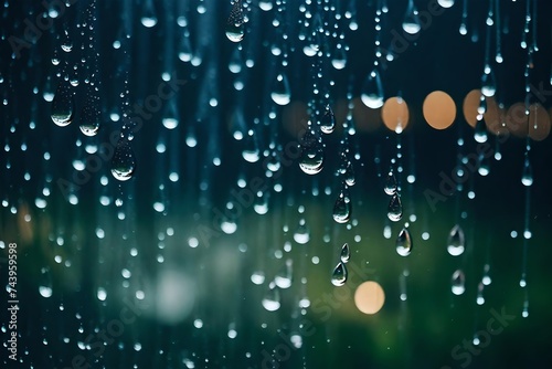 A macro photograph of raindrops on a windowpane, creating a beautifully abstract and soothing image.