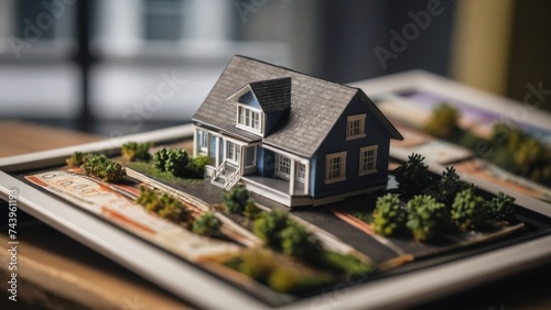 closeup of toy building model buying home real estate business financial concept