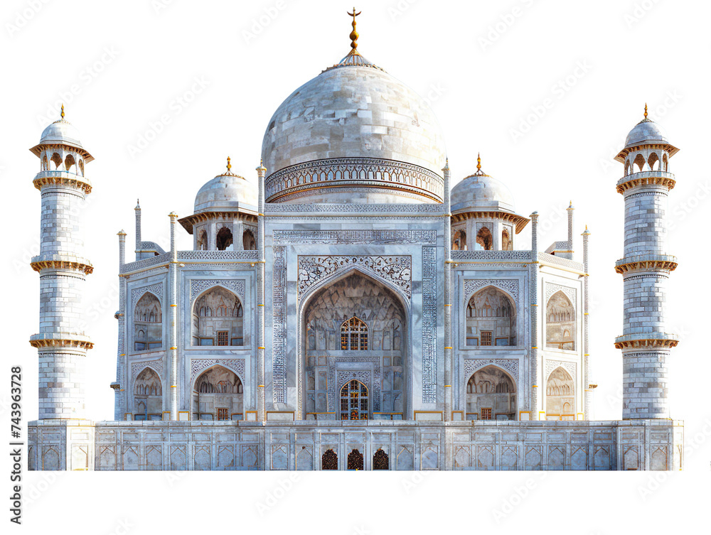 Fototapeta premium Taj Mahal isolated on white background