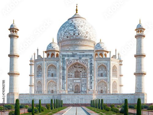 Taj Mahal isolated on white background