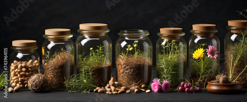 Herbal apothecary aesthetic. Jars