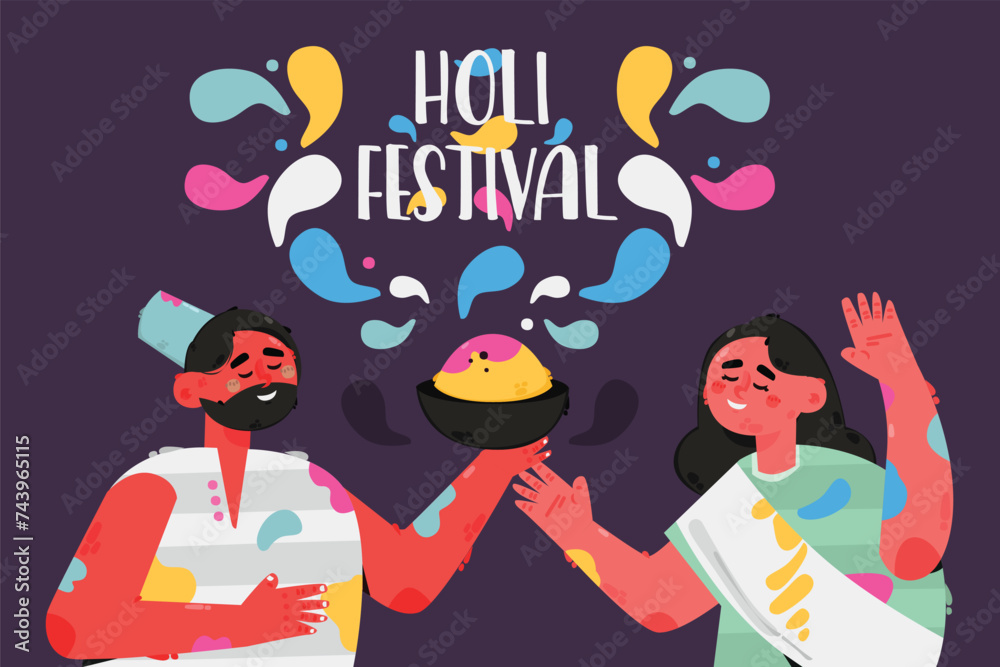 Holi festival vector image Holi festival vector image