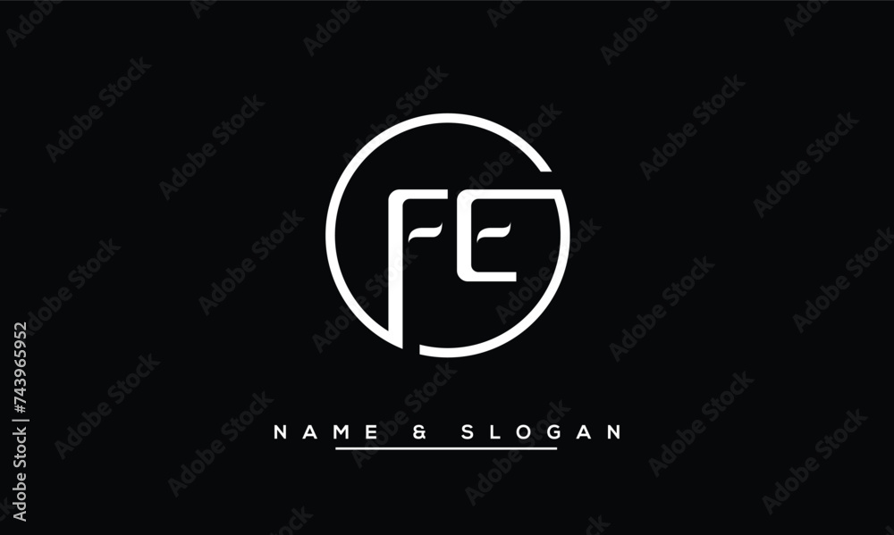 FE, EF, F, E Abstract Letters Logo Monogram FE, EF, F, E Abstract Letters Logo Monogram