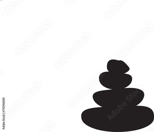 Abstract vector illustration. Stone balancing concept. Minimalist shapes. Linear curved pattern. Design for cover, poster, gift card. Flat color background. Eps 10.