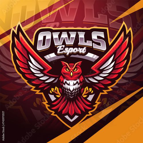 Owls esport mascot logo design