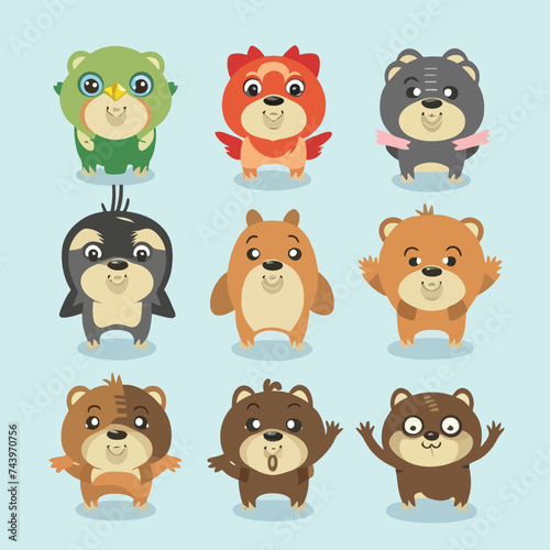 2d vector illustration for  learning cartoon character design for letters of the English language 