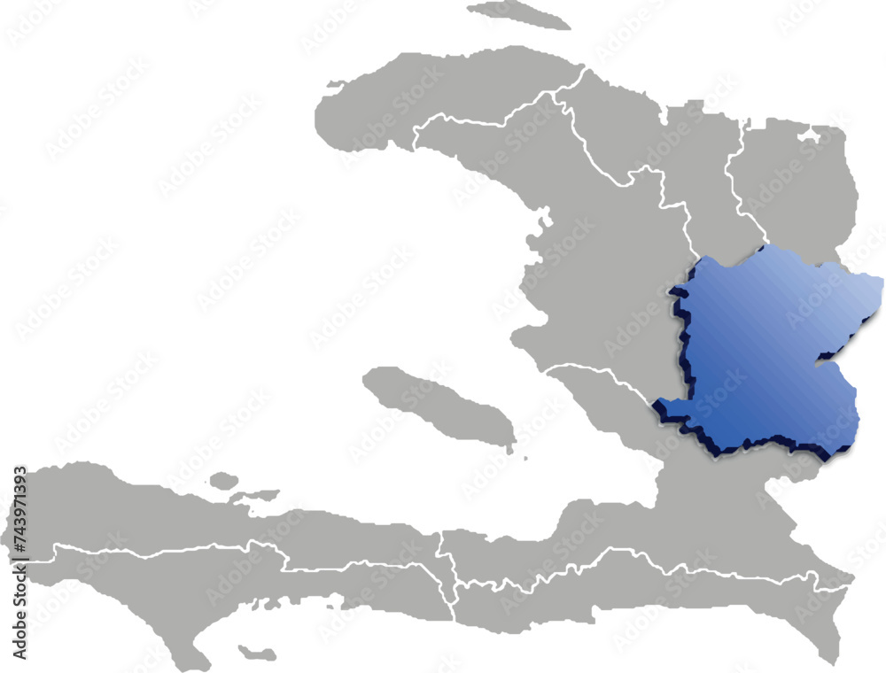 CENTRE province of HAITI 3d isometric map