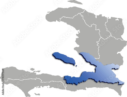 QUEST province of HAITI 3d isometric map
