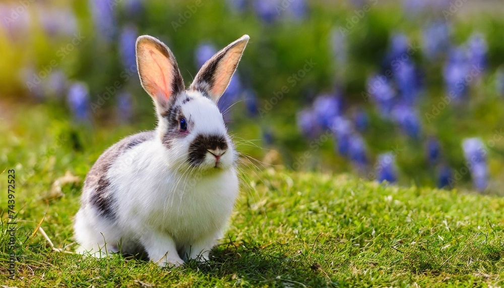 rabbit on grass; easter; easter rabbit; spring rabbit on grass; easter; easter rabbit; spring
