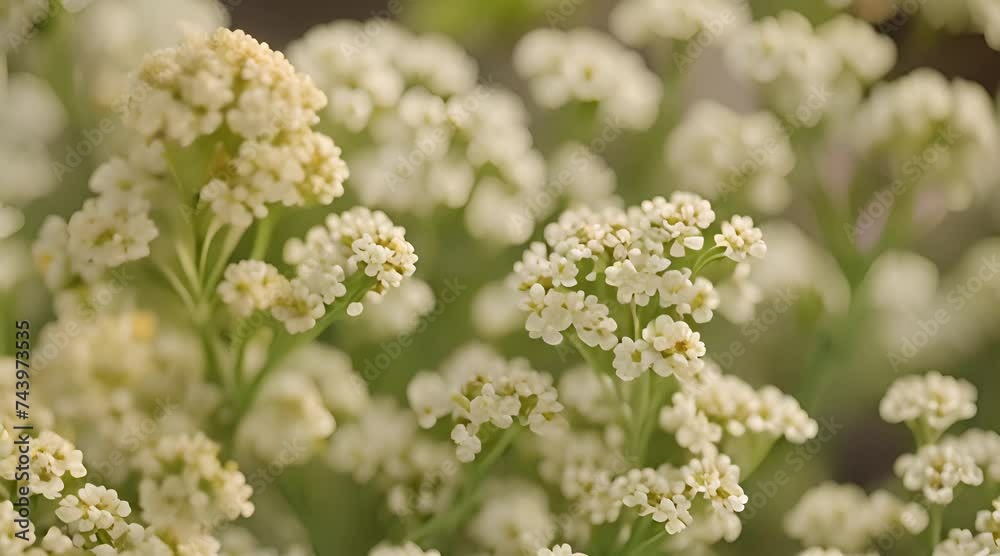 Alyssum honey plant with white flowers close-up Slow motion vertical format Alyssum honey plant with white flowers close-up Slow motion vertical format