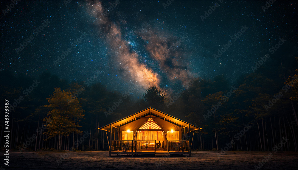 Tent in Nature with a Stunning View of the Night Sky Tent in Nature with a Stunning View of the Night Sky