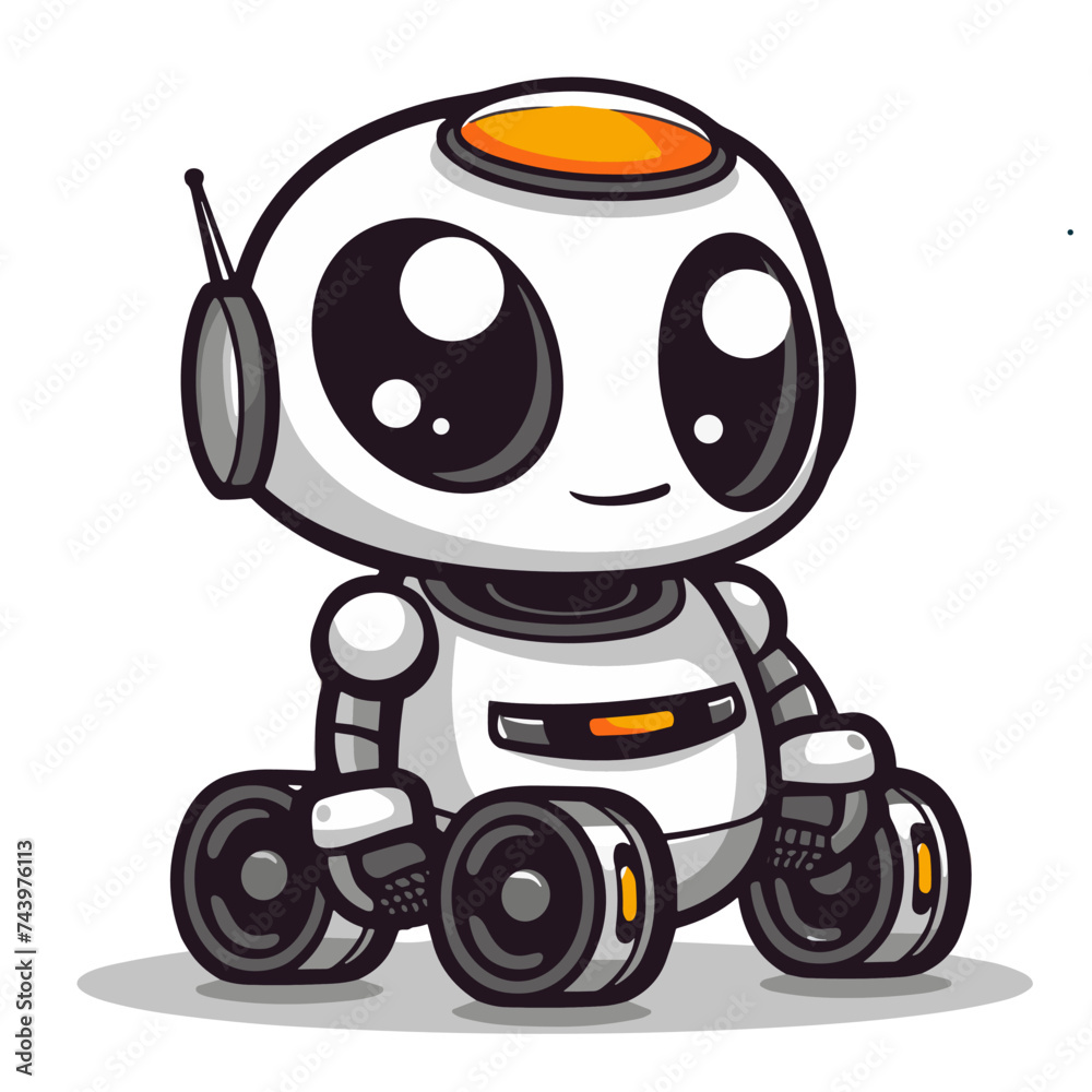 Cute robot character. Vector illustration isolated on a white background. Cute robot character. Vector illustration isolated on a white background.