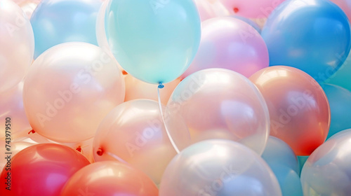 Multi colored balloons background texture  Happy Birthday and Party Celebration concept