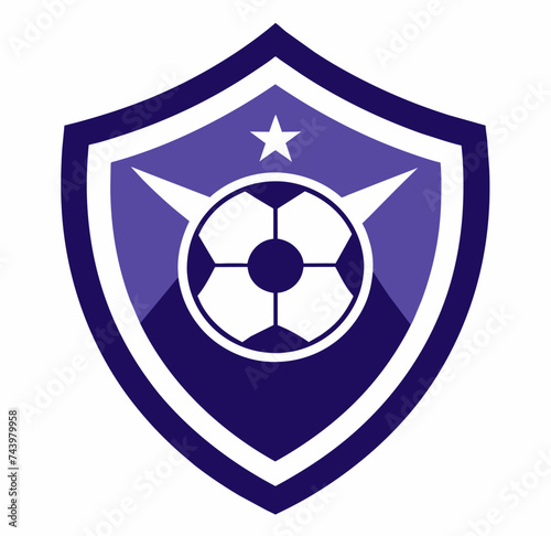 football logo with ball element, soccer, elegant soccer logo.