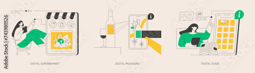Online services abstract concept vector illustrations.