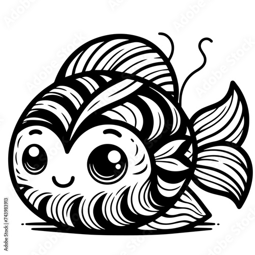 Cute fish vector isolated on white background 