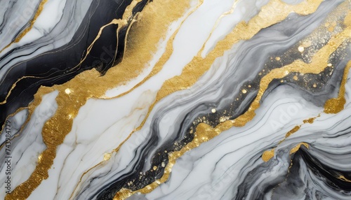white marble with black gray and golden viens fluid white black gray and gold marbled background luxury modern backdrop for banner greeting card invitation photo