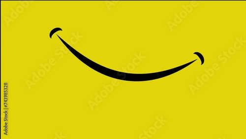 Colorful smiley happy face emoji Animated background for commercial ads or apps. Fun motion graphic.