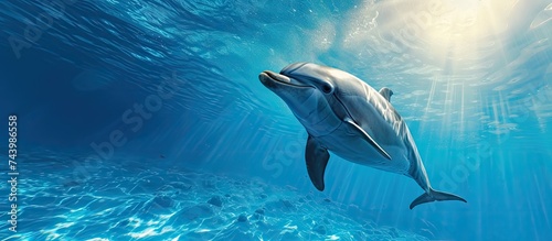 Close up of a dolphin s blowhole as it breathes. with copy space image. Place for adding text or design photo