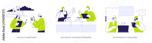 Environmental engineer abstract concept vector illustrations.