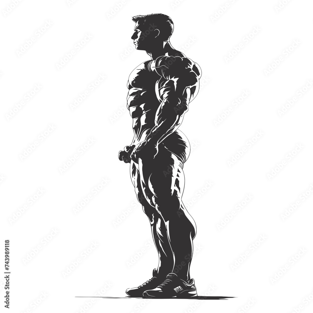 Silhouette Bodybuilding black color only full body Silhouette Bodybuilding black color only full body