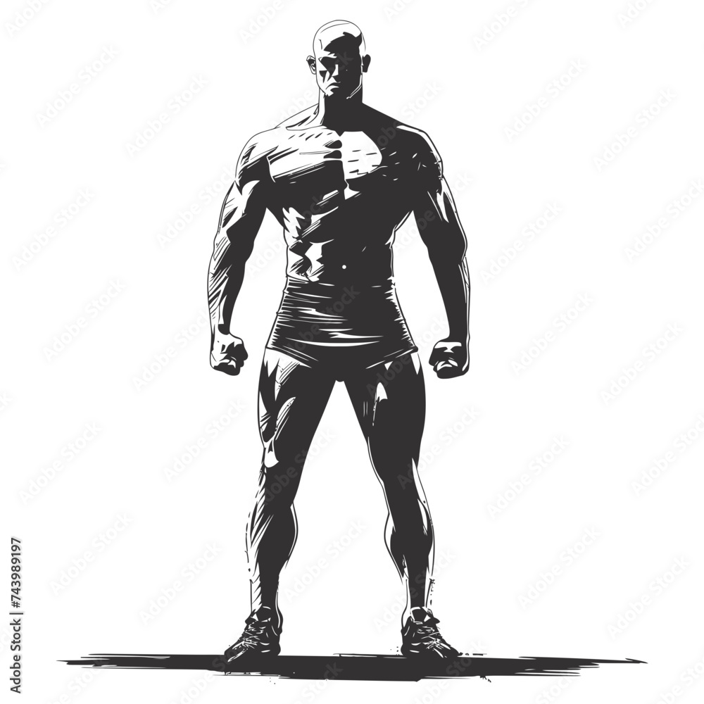 Silhouette Bodybuilding black color only full body Silhouette Bodybuilding black color only full body