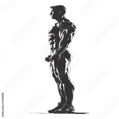 Silhouette Bodybuilding black color only full body