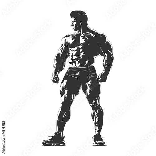 Silhouette Bodybuilding black color only full body