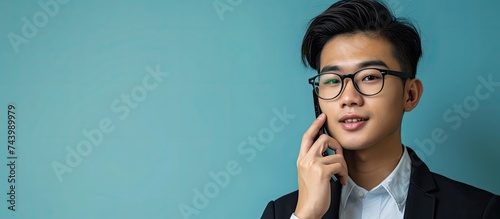 Two Asian business people u...