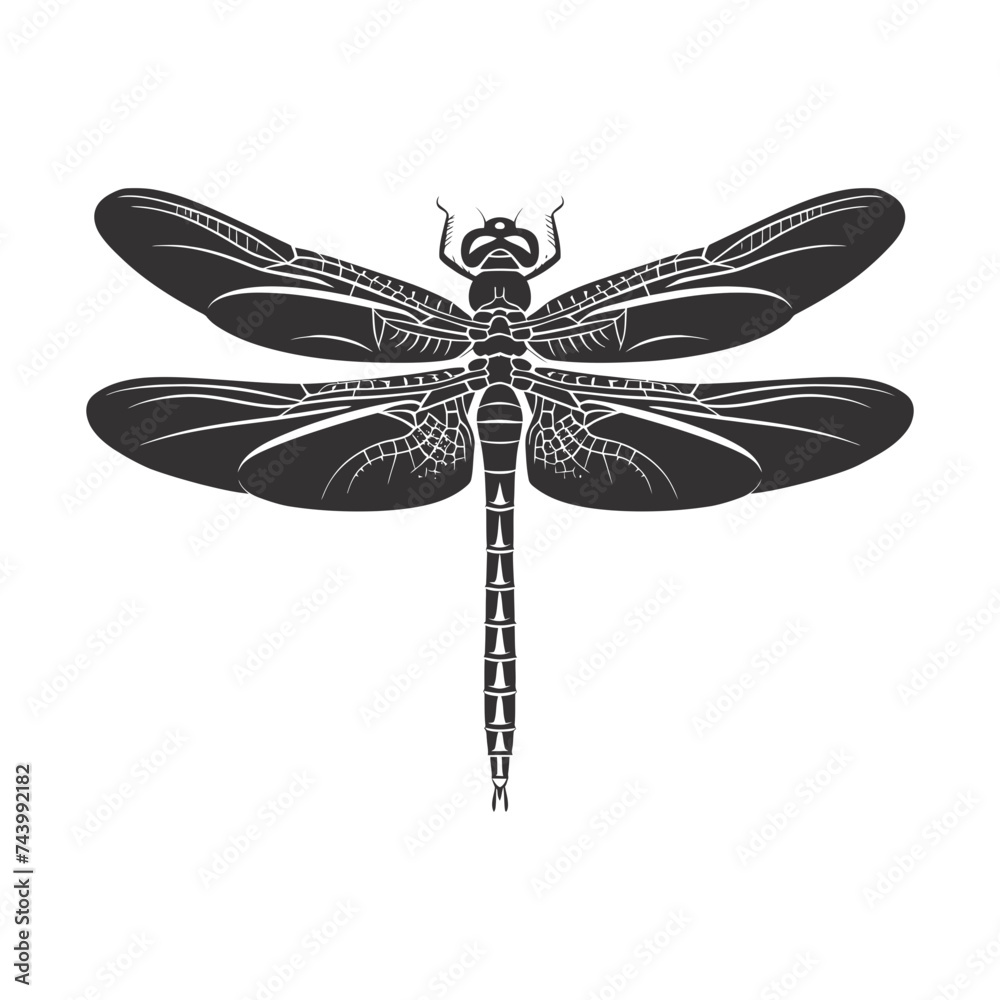 Silhouette Dragonfly black color only full body Silhouette Dragonfly black color only full body
