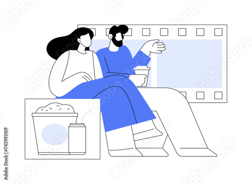 Going to the cinema isolated cartoon vector illustrations.