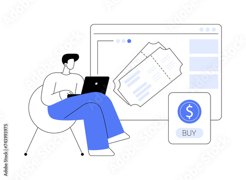 Buying tickets in advance isolated cartoon vector illustrations.