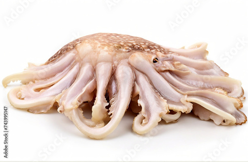 Raw cuttlefish on a white background