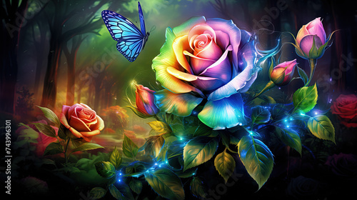 Fototapeta Naklejka Na Ścianę i Meble -  Rainbow rose