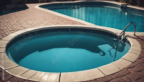 pool background, blue pool water, sunny day, blue water background, blue water surface © Gegham
