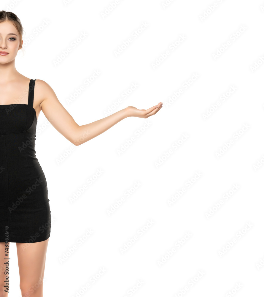 Creative Advertisement: Half-Portrait of a Stylish Young Woman w Creative Advertisement: Half-Portrait of a Stylish Young Woman w