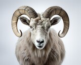 Mountain Goat , blank templated, rule of thirds, space for text, isolated white background