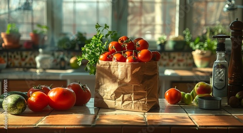 Wholesome, vibrant produce from the local market sits on a sunlit counter, inviting us to nourish our bodies and embrace a natural, plant-based diet with these plump cherry tomatoes and fragrant pars