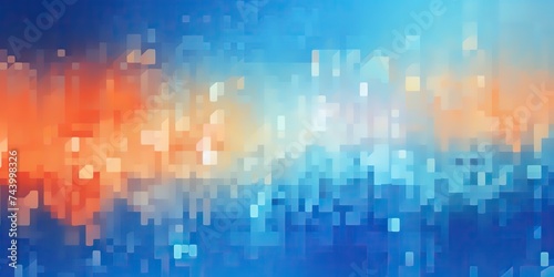Pixelated abstract colorful background, in the style of atmospheric color washes geometric square rectangles scene