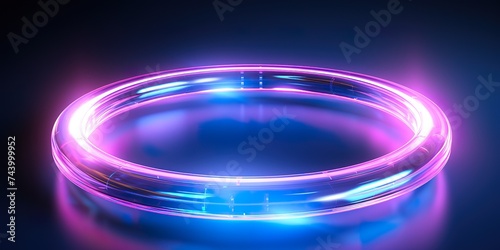 Neon Ring Pink Blue, Abstract background